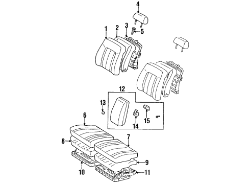 1997 Toyota Avalon Front Seat Components Diagram 1 - Thumbnail