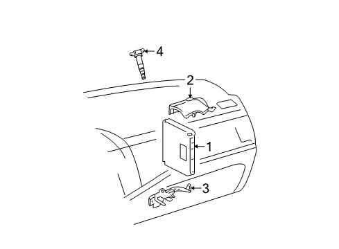 2006 Toyota Avalon Bracket, Engine Control Computer Diagram for 89668-07060