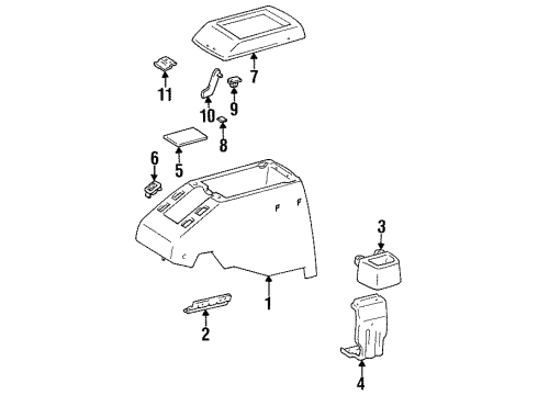 1995 Toyota Land Cruiser Door Sub-Assy, Console Compartment Diagram for 58951-60010-03