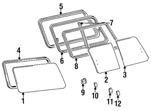 1991 Toyota Land Cruiser Run Channel, Passenger Side Diagram for 62755-60020