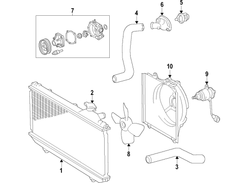 1996 Toyota Tercel Water Pump Assembly Diagram for 16100-19226-83