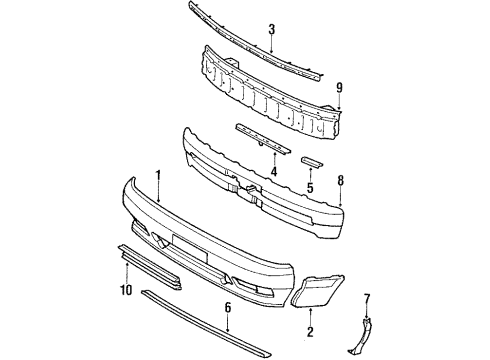 1988 Toyota Celica Cover, Front Bumper Diagram for 52119-20910