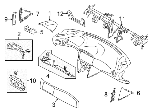 2017 Toyota 86 Cluster Visor Diagram for SU003-06626