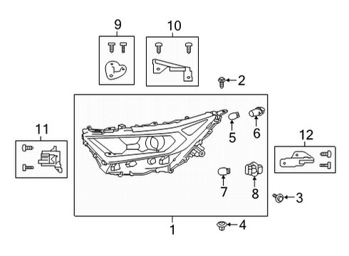 2021 Toyota RAV4 Prime Headlamp Components Diagram 4 - Thumbnail