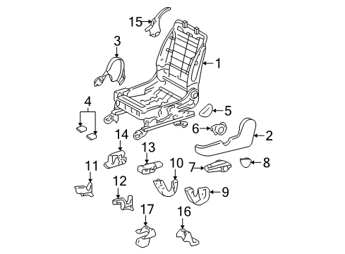 2006 Toyota Corolla Frame Assy, Front Seat W/Adjuster, RH Diagram for 71110-12011