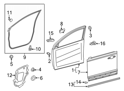 2023 Toyota Corolla Cross WEATHERSTRIP, FR DOO Diagram for 67863-0A040