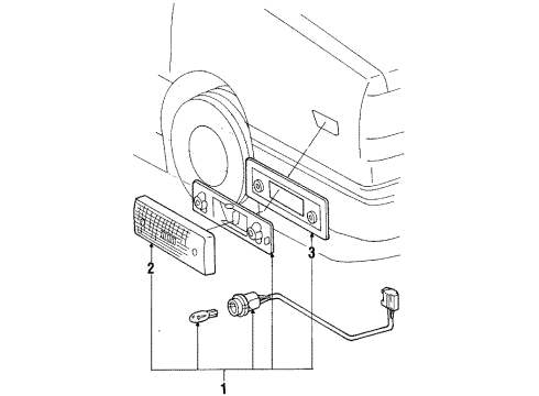 1987 Toyota Corolla Gasket, Rear Side Marker Lamp Diagram for 81752-12110