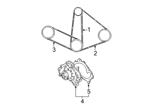 2000 Toyota Sienna Water Pump, Belts & Pulleys Diagram