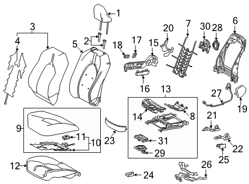 2021 Toyota Camry Shield, Front Seat Cushion Diagram for 71811-06560-E0