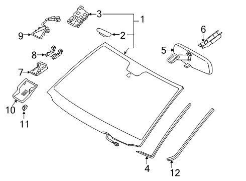 2010 Toyota Sequoia Glass Sub-Assembly, Wind Diagram for 56101-0C091