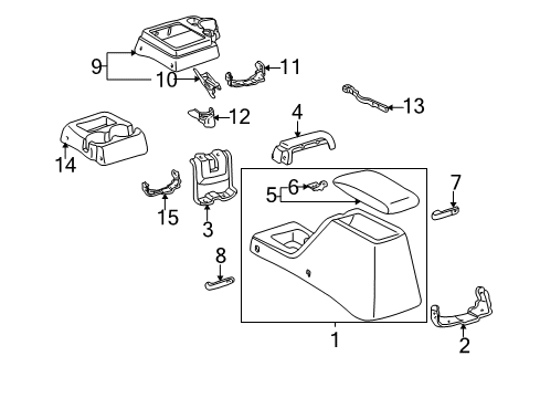 2000 Toyota Tacoma Bracket, Console Box Mounting, Upper Diagram for 58991-04020