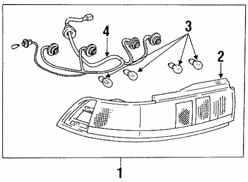 1993 Toyota MR2 Tail Lamps Diagram