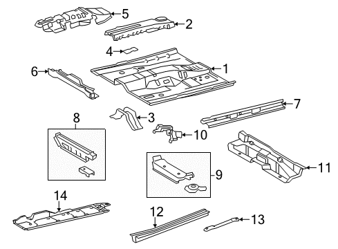 2014 Toyota Camry Pillars, Rocker & Floor - Floor & Rails Diagram 2 - Thumbnail