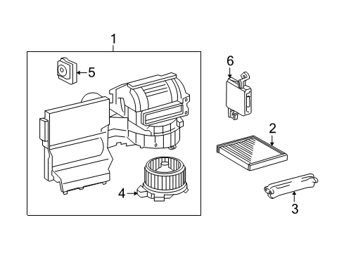 2010 Toyota Highlander Blower Motor & Fan, Air Condition Diagram 3 - Thumbnail