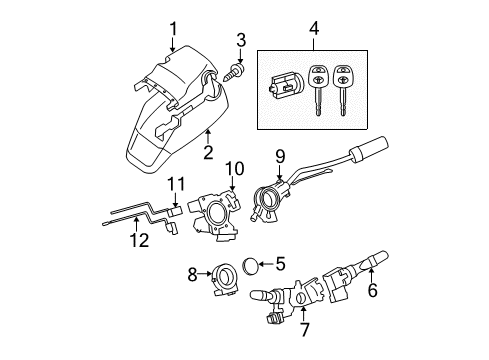 2011 Toyota Tundra Lever Sub-Assembly, Shift Diagram for 33055-34010