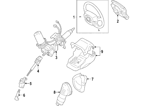 2008 Toyota Prius Steering Column & Wheel, Steering Gear & Linkage Diagram 1 - Thumbnail