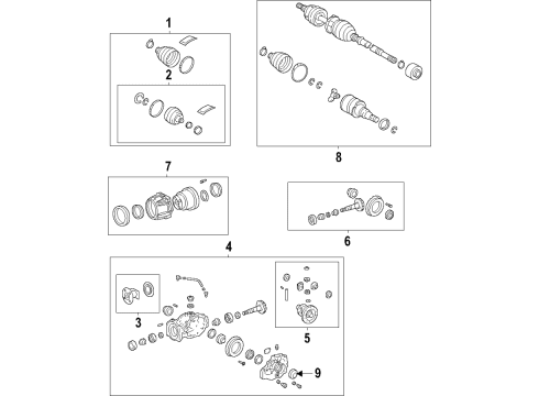 2022 Toyota Camry Rear Axle Shafts & Differential Diagram