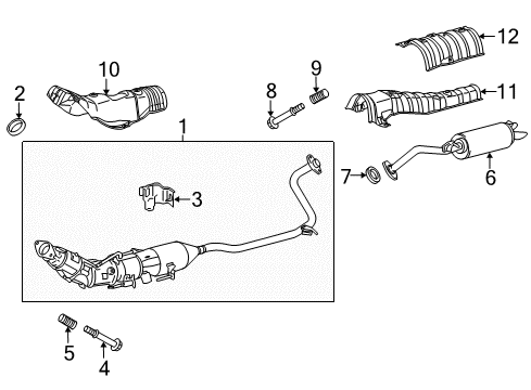 2016 Toyota Prius V Exhaust Components Diagram