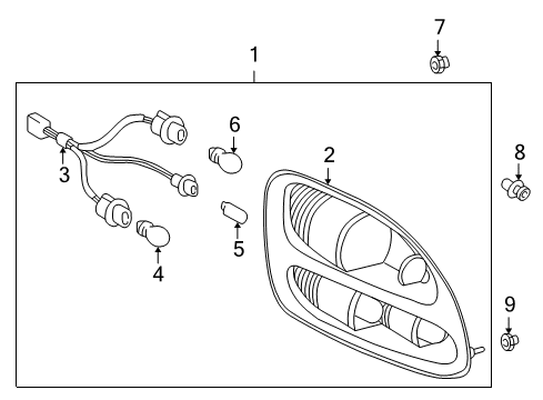 2006 Toyota Tundra Lamp Assy, Rear Combination, RH Diagram for 81550-0C030