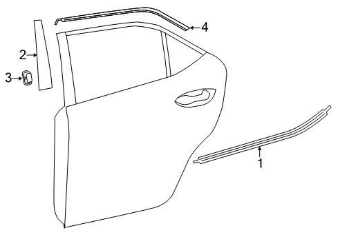 2015 Toyota Corolla Exterior Trim - Rear Door Diagram