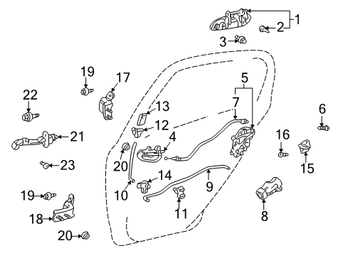 2000 Toyota Echo Check Assy, Rear Door, LH Diagram for 68640-52010