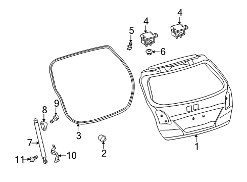 2010 Toyota Venza Gate & Hardware Diagram