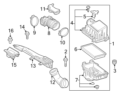 2023 Toyota Corolla INLET, AIR CLEANER Diagram for 17751-24050