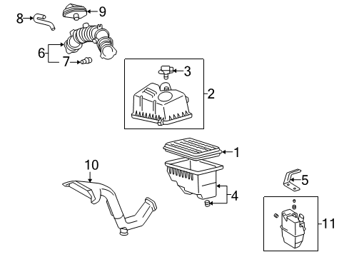 2004 Toyota Solara Case Sub-Assy, Air Cleaner Diagram for 17701-0H010