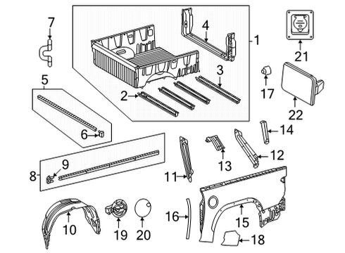 2023 Toyota Tundra Front & Side Panels Diagram 1 - Thumbnail