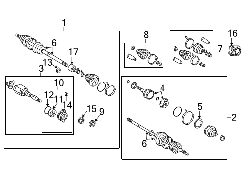 2004 Toyota Celica Shaft Assembly, Front Drive, Right Diagram for 43410-20760