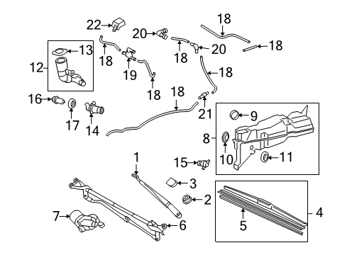 2009 Toyota Land Cruiser Windshield - Wiper & Washer Components Diagram