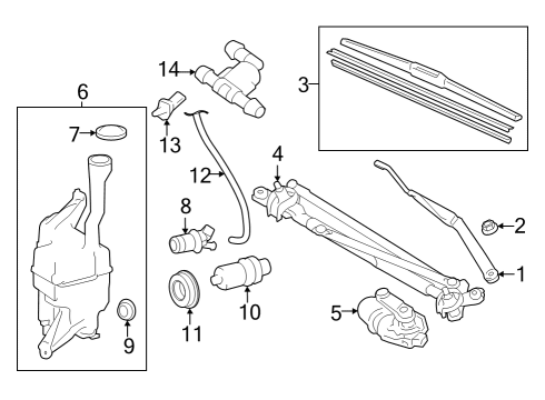 2012 Toyota Camry Nozzle, Front Washer, R Diagram for 85381-30160