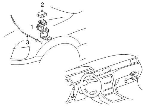 2001 Toyota Solara Cable Assy, Accelerator Auto Drive Diagram for 78150-33110