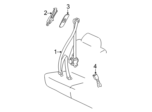 2003 Toyota Avalon Belt Assembly, Front Seat Diagram for 73230-AC060-A0