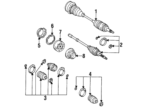 1995 Toyota Supra Gasket, Rear Axle Inboard Joint End Cover Diagram for 43459-50011