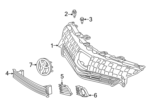 2014 Toyota Prius V Lower Radiator Grille No.1 Diagram for 53112-47050