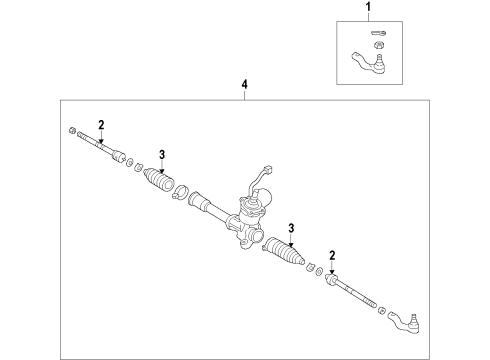 2015 Toyota Yaris Steering Column & Wheel, Steering Gear & Linkage Diagram 4 - Thumbnail