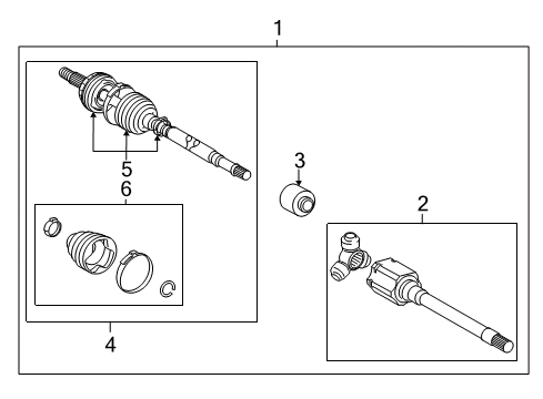 2010 Toyota Highlander Drive Axles - Front Diagram 1 - Thumbnail