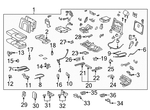 2008 Toyota Land Cruiser Striker Sub-Assy, Rear Seat Cushion Lock Diagram for 72607-60120