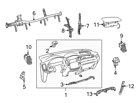 2006 Toyota Highlander Cluster & Switches, Instrument Panel Diagram 2 - Thumbnail