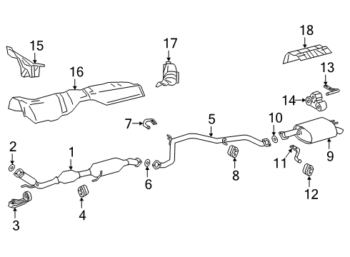 2019 Toyota Avalon Exhaust Components Diagram