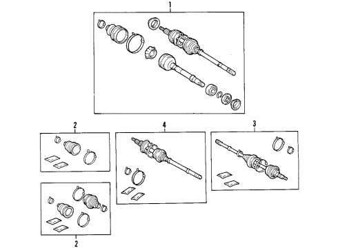 2003 Toyota Sienna Front Axle Shafts & Joints, Drive Axles Diagram