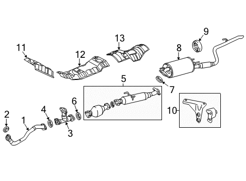 2017 Toyota Sienna Exhaust Tail Pipe Assembly Diagram for 17430-0P522