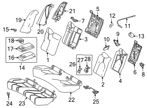 2018 Toyota Camry Holder Sub-Assembly, Rear Diagram for 72806-33100-E1