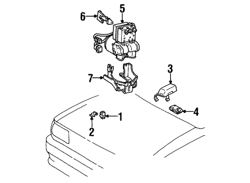 1997 Toyota T100 ABS Components, Electrical Diagram