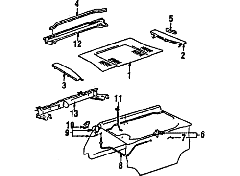 1985 Toyota MR2 Cable Assy, Engine Hood Lock Control Diagram for 69307-17020