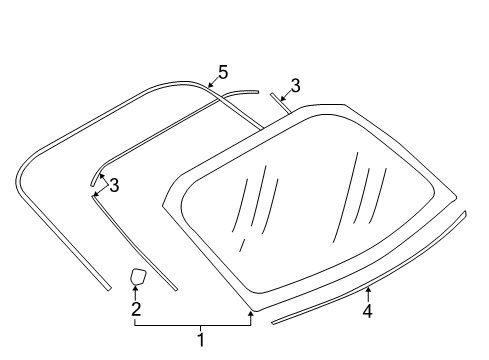 2018 Toyota 86 Back Glass, Reveal Moldings Diagram