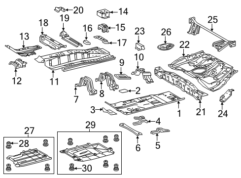 2018 Toyota Corolla iM Reinforcement, Parking Brake Base Diagram for 58171-12120