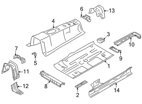 2023 Toyota GR86 Floor & Rails Diagram