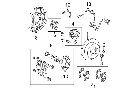 2017 Toyota Sienna Cylinder Assembly, Rear Di Diagram for 47830-0E070